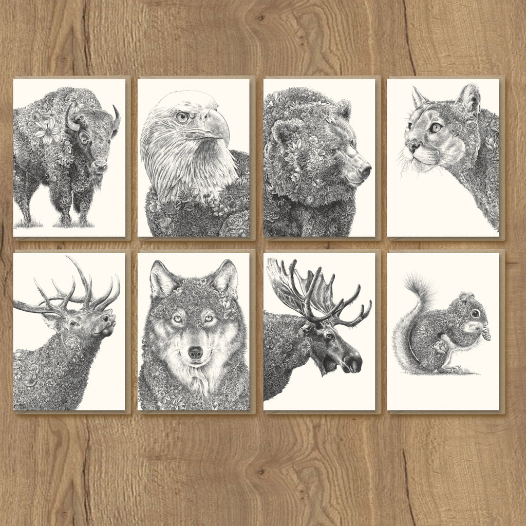 North American Wildlife - Greeting Card Set