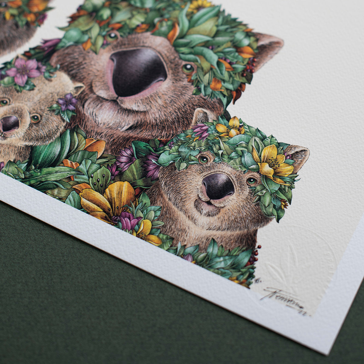 Wombat Family - Giclée Print