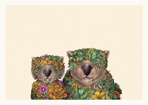 Wombat Family - Giclée Print
