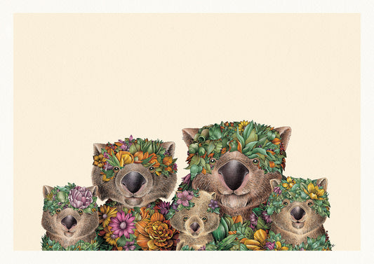 Wombat Family - Giclée Print
