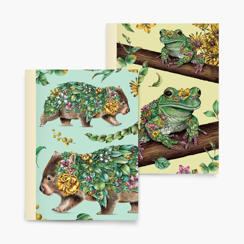 Pocket Notebook Set – Wombat & Frog
