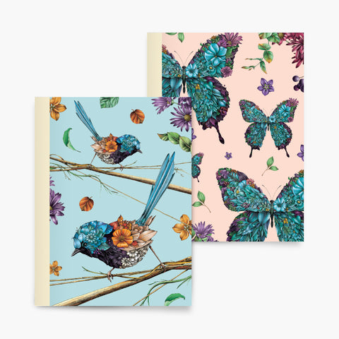 Pocket Notebook Set – Wren & Butterfly